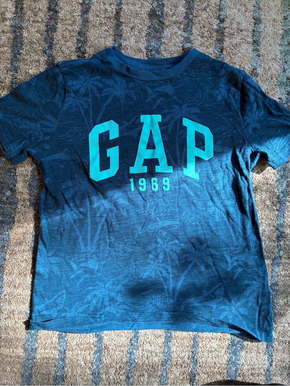 GAP Navy Tee with Bright Teal Logo